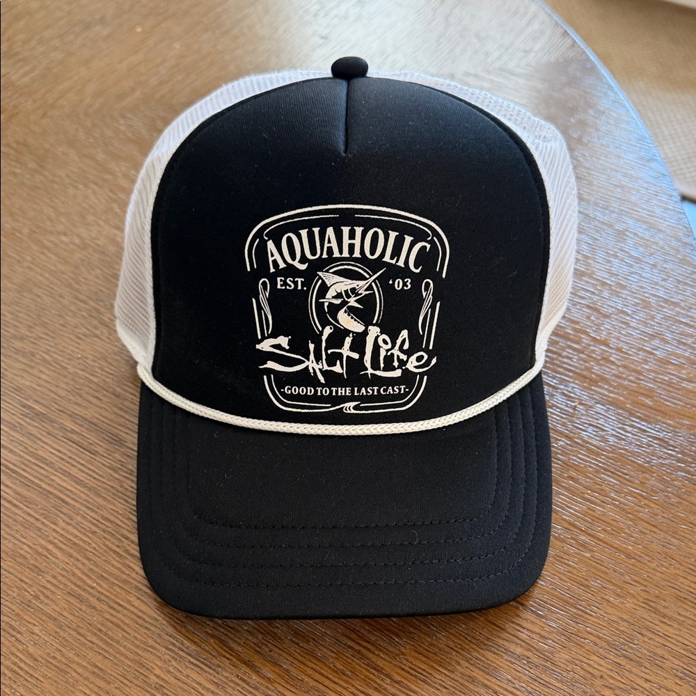 Salt Life Black and White Aquaholic Cap